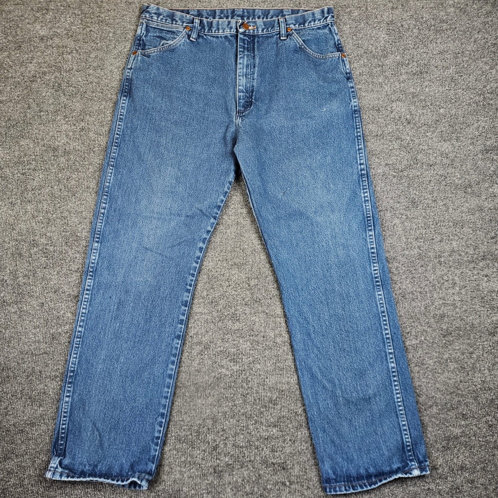 Wrangler 13MWZPW Cowboy Cut Original Fit Jeans Men's 38x32(31) Denim Dark Wash